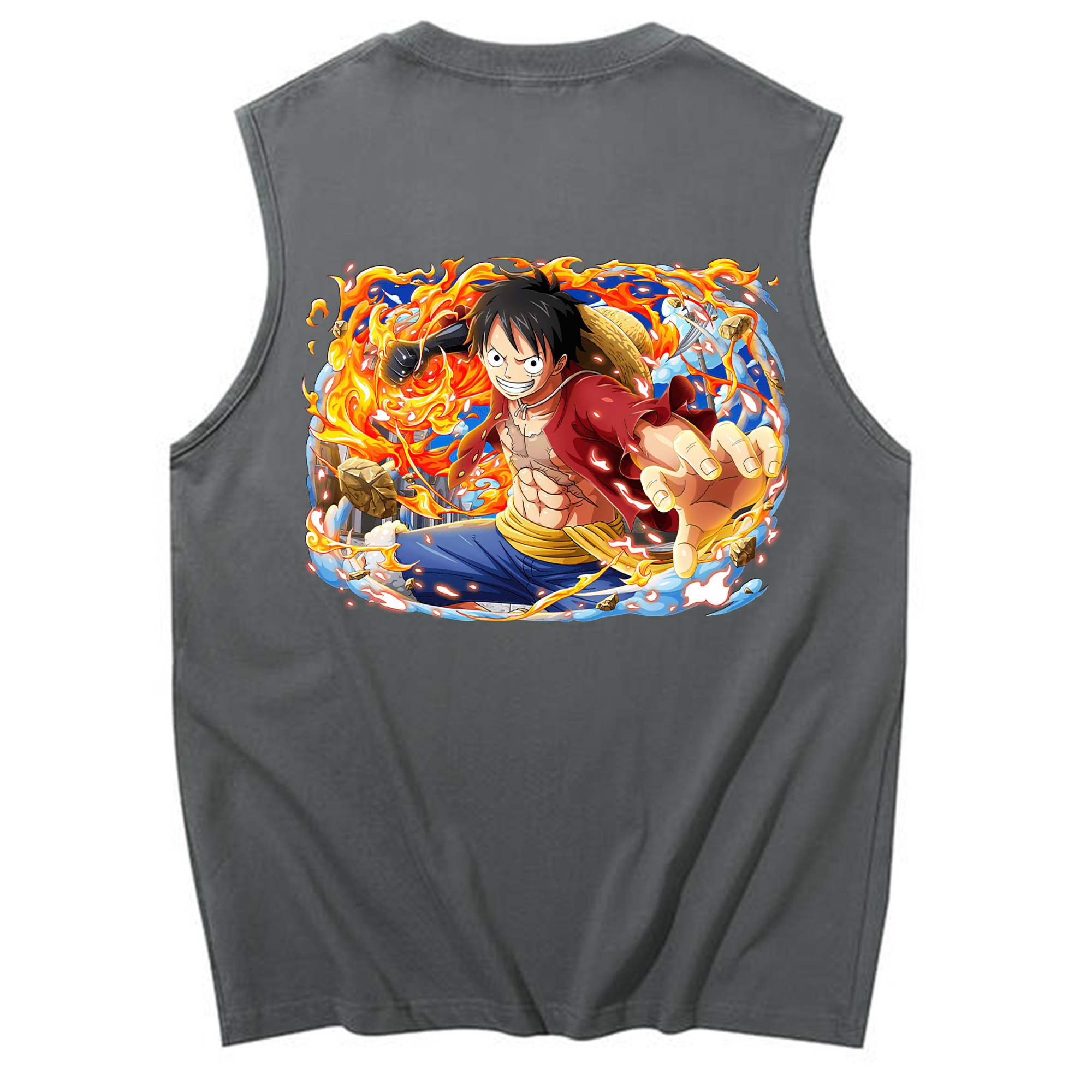 ワンピース モンキー・D・ルフィ ONE PIECE Monkey D. Luffy コットン100％タンクトップ（背面プリント）